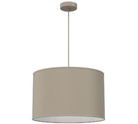 Suspension minimaliste beige 40 cm abat-jour textile E27 15 W