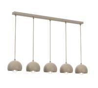 Suspension minimaliste beige ? 5 points lumineux E27 Sool Luminex