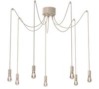 Suspension minimaliste beige 7 lumi?res E27 style araignée en métal 15W