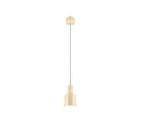 Suspension minimaliste beige ? abat-jour cylindrique E27 10W AGUDO Trio