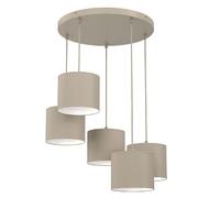 Suspension minimaliste beige Arden Luminex 5 lumi?res E27 pour intérieur