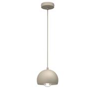 Suspension minimaliste beige en métal, abat-jour dôme 1xE27 15W