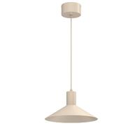 Suspension minimaliste beige Nox Luminex abat-jour cône aplati 30 cm GU10 8W