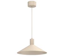Suspension minimaliste beige Nox Luminex, abat-jour cône aplati 40 cm, 1x GU10 8W
