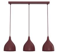 Suspension minimaliste bordeaux 3 abat-jours calice E27 15W Noak Classic Luminex