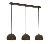 Suspension minimaliste brune ? 3 abat-jour en métal E27 pour salle ? manger et cuisine
