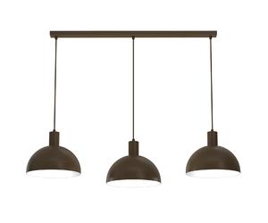 Suspension minimaliste brune 3xE27 Handa Luminex, lampe linéaire en métal 15W