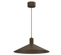 Suspension minimaliste brune en métal, abat-jour cône aplati 50 cm, 1x GU10, Nox Luminex