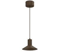 Suspension minimaliste brune Nox Luminex, abat-jour cône aplati 20 cm, 1x GU10 8W