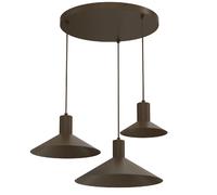 Suspension minimaliste marron 3x GU10 8W Nox Luminex