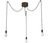 Suspension minimaliste marron 3xE27 15W Spindel Luminex