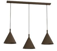 Suspension minimaliste marron barre ? cônes 3xGU10 Vins Luminex