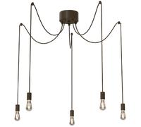 Suspension minimaliste marron style araignée 5xE27 15W en métal pour intérieur