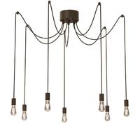 Suspension minimaliste marron type araignée 7xE27 15W en acier