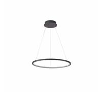 Suspension minimaliste noire anneau LED 24W Italux Vinola