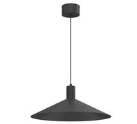 Suspension minimaliste noire cône aplati 50 cm 1x GU10 8W, design moderne