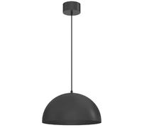 Suspension minimaliste noire en métal, dôme 38 cm, 1xE27, collection Sola Luminex