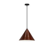 Suspension minimaliste noire noyer Ø32 E27 Candellux