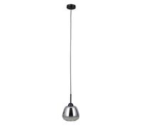 Suspension minimaliste noire verre fumé E27 Italux