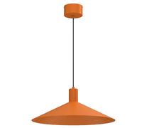 Suspension minimaliste orange cône aplati 50 cm 1x GU10 métal noir
