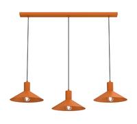 Suspension minimaliste orange en barre ? 3 cônes E27 3x15W Nox Luminex