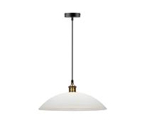 Suspension minimaliste verre blanc/cuivre E27 Dexter Candellux