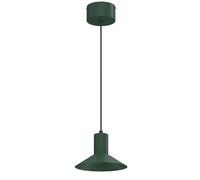 Suspension minimaliste verte, abat-jour cônique aplati 20 cm, 1x GU10 8W
