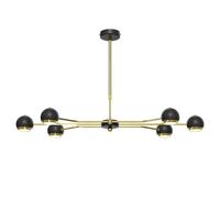 Suspension moderne 6 lampes noir/or GU10 Jupiter Tiana