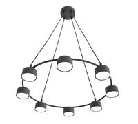 Suspension moderne 8 lumières anneau noir GX53 Emibig