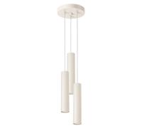 Suspension moderne beige Ø20 3 tubes GU10 Modeno Pure