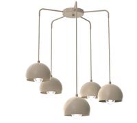 Suspension moderne beige 5 lumi?res E27 en acier, style dôme, dimmable