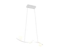 Suspension moderne blanche NAPOLI LED 27W, arcs en métal et sph?res en verre, CCT