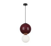 Suspension moderne bordeaux/blanc 2 boules Ø25 LED 7W Italux