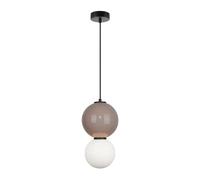 Suspension moderne brun/blanc 2 globes Ø18 LED 6W Italux
