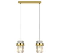 Suspension moderne dorée 40 cm verre 2xE14 Vetro Light