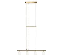 Suspension moderne dorée 4xG9 globes blancs Candellux