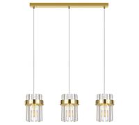 Suspension moderne dorée 60cm verre 3xE14 Vetro Light