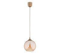 Suspension moderne dorée verre ambre boule 1xE27 WENA Alfa