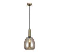 Suspension moderne dorée verre ovale E27 Italux Gater