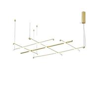 Suspension Moderne en Forme de Croix, Style linéaire, dorée, pour Salon, ROM, Design LED, Tube Suspendu, Lustre Simple, éclairage pour Bar et Restaurant (Suspension, lumière Neutre 4000K)