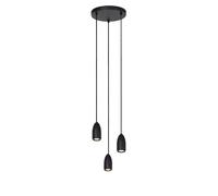 Suspension moderne Evora métal noire 3xGU10 35W Lucide