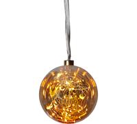 Suspension moderne GLOW en acier cuivré et verre ambré LED 40x0,064W