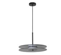 Suspension moderne grande noire verre fumé LED CCT CASY
