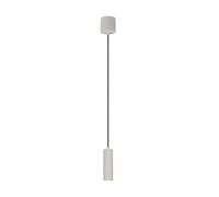 Suspension moderne grise nervurée en tube 1xGU10 10W, métal, style loft