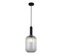 Suspension moderne Italux Antiola noire Ø20 verre E27