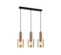 Suspension moderne - ITALUX - Sardo - Verre ambre - Acier - 3 ampoules E27