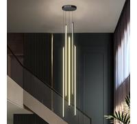 Suspension Moderne LED pour escalier - Lustre à 12 têtes à intensité Variable, plafonnier réglable en Aluminium pour Salon, hôtel, Couloir - Éclairage Chaud, Design ajouré élégant (Chaud 5)