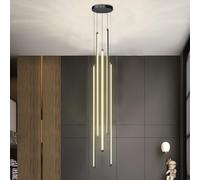 Suspension Moderne LED pour escalier - Lustre en Aluminium à 12 têtes, intensité Variable, plafonnier orientable pour Salon, hôtel, Couloir - Design élégant et pivotant, Blanc Chaud. (Intens