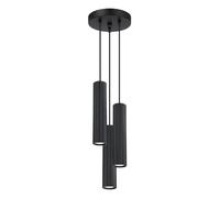 Suspension moderne noire Ø20, 3 tubes, 3xGU10 GRAVIO