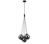 Suspension moderne noire 5 globes graphite G9 Italux